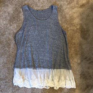 Grey tank with lace
